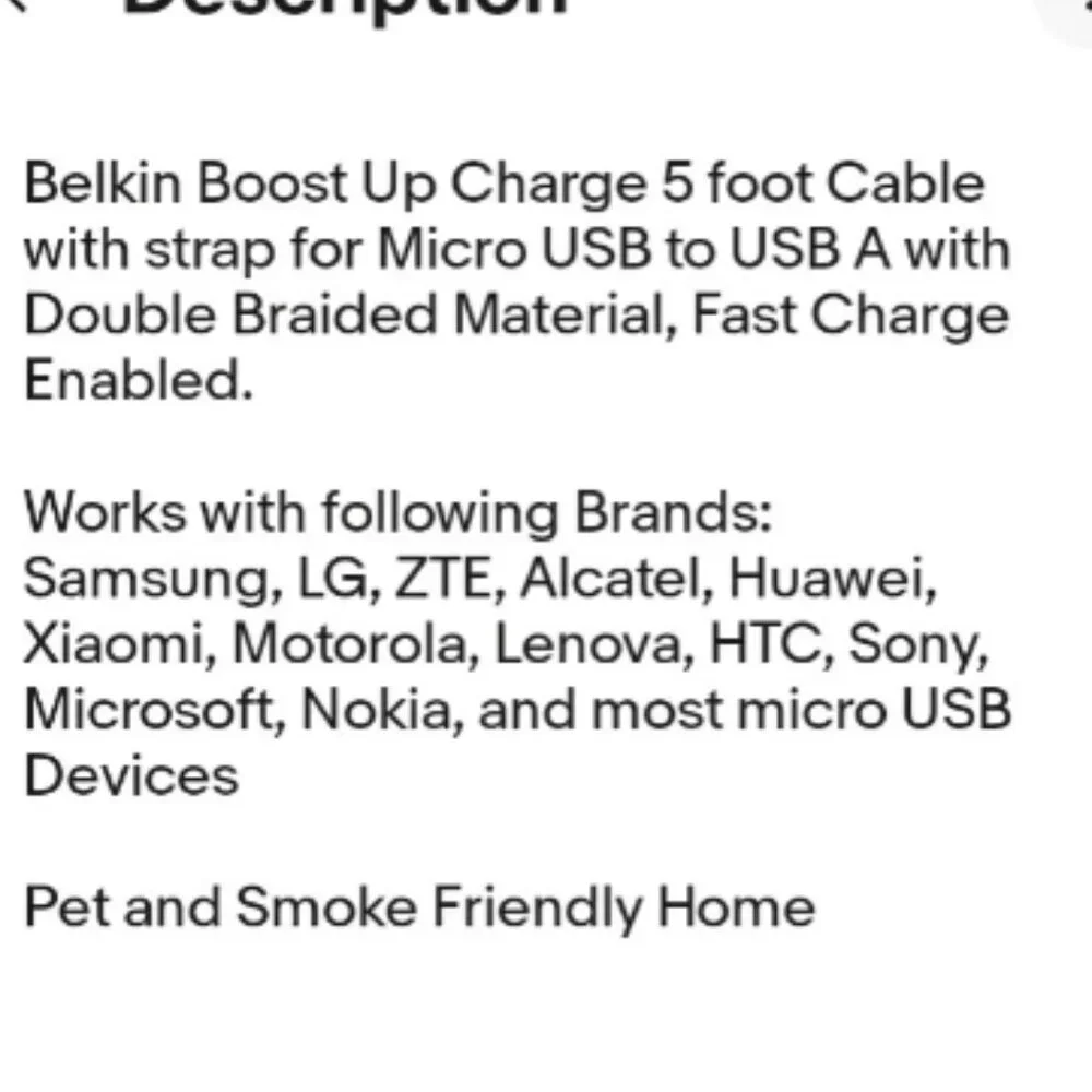 Belkin 5 ft Boost Up Charge Micro USB to USB A Cable and Strap